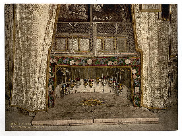 Grotto of the Nativity under the Church of the Nativity takenca. 1890 and ca. 1900 (Library of Congress)