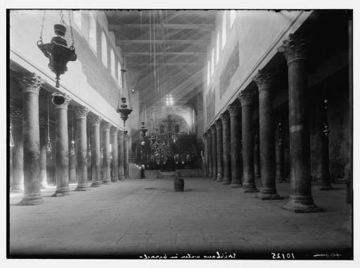 Interior of the Church of the Nativity 1930's  (Library of Congress)